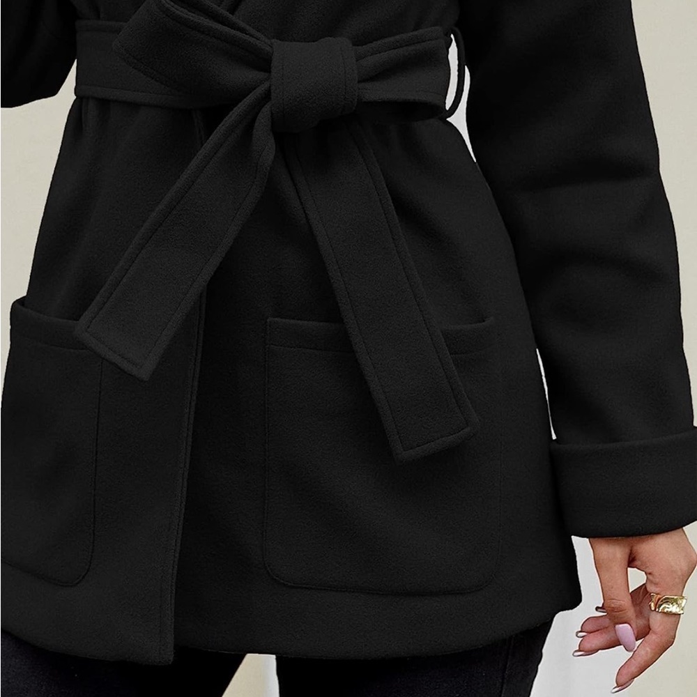 YOESEE Tan Womens Outerwear Pea Coats Long Sleeves Winter Lapel Collar Fall … - Picture 4 of 9